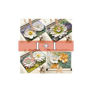 (1+1) 3D 규조토 플로랄 발매트 / 빨아쓰는 발매트 주방 욕실 발매트